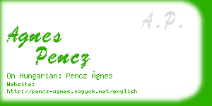 agnes pencz business card